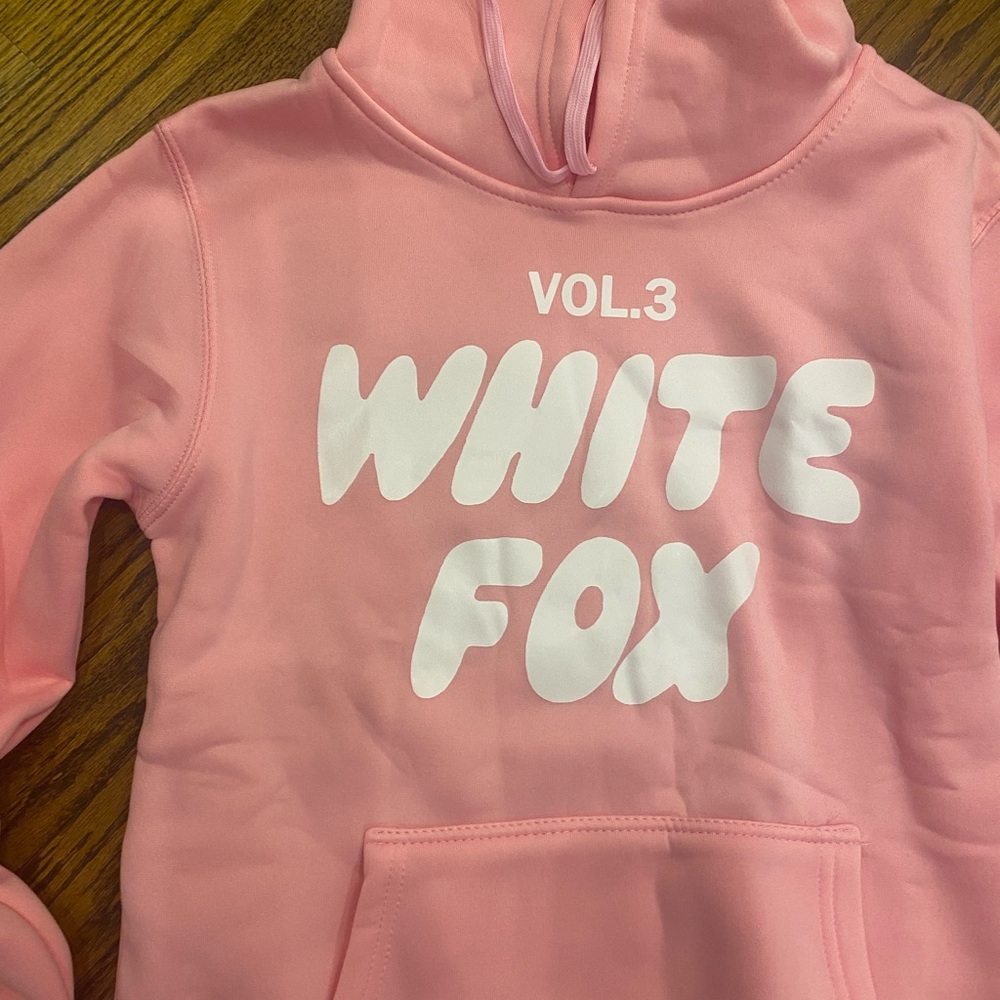 White Fox Pink Hoodie faux dupe